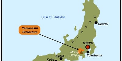 Yokohama op een kaart